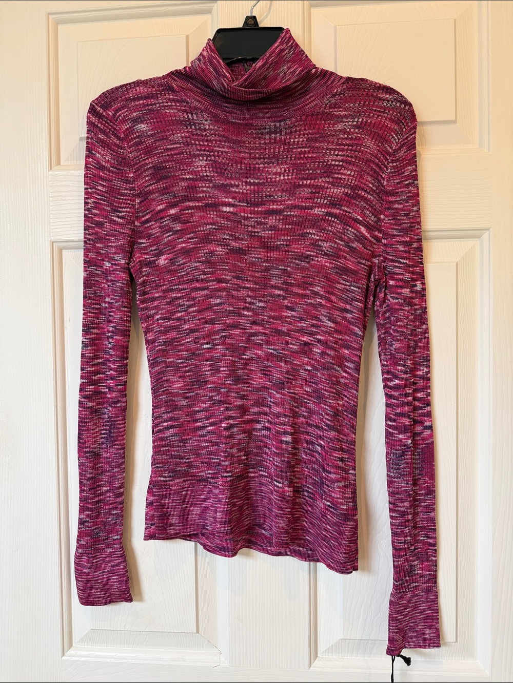 Rare! Missoni Pink and Magenta Space-Dye Knit Turtleneck Top